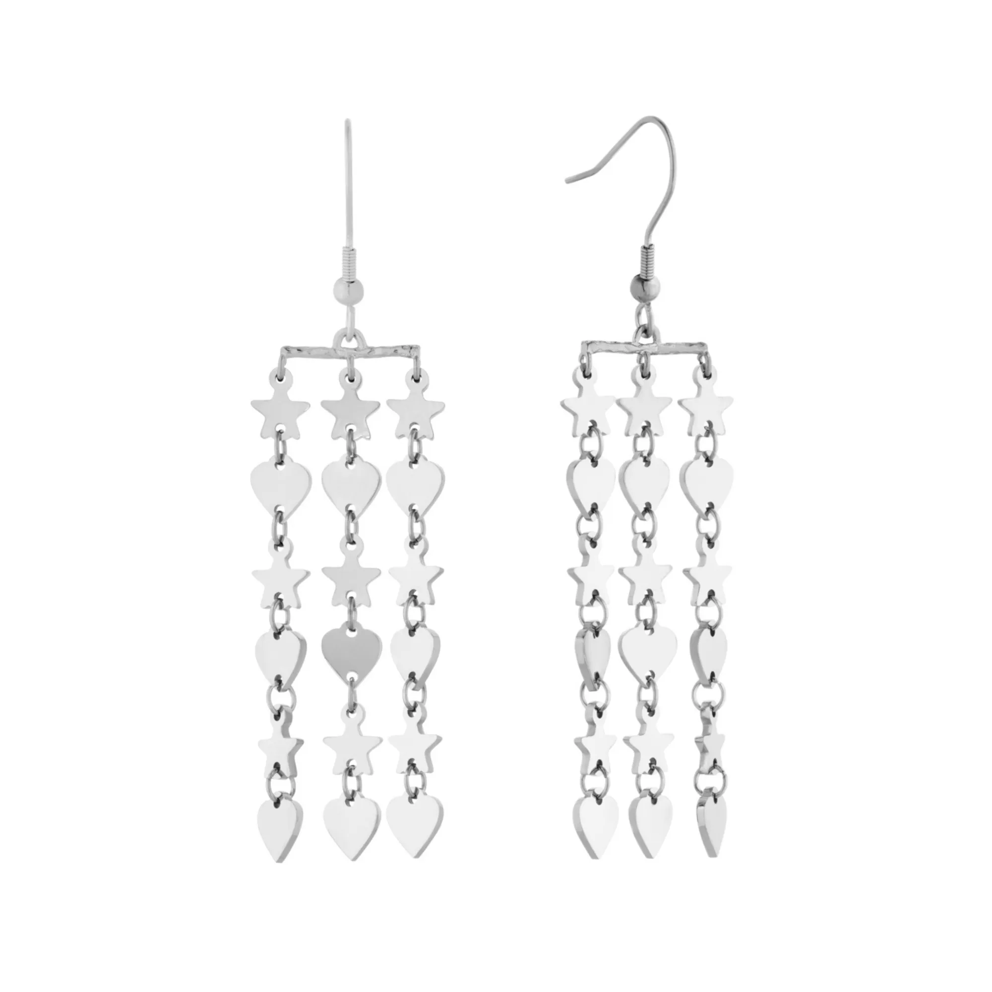 Amor Drop Dangle Earrings Silver