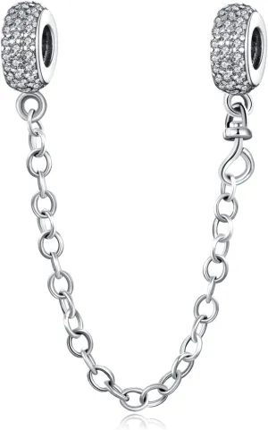Annmors Stopper Charms for Bracelets 925 Sterling Silver Silicone Stopper Safety Chain Security for Women Charm Bracelets