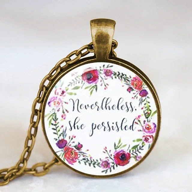Antique Bronze Handmade Bible Verse Necklace Glass Dome Necklace Scripture Quote Jewelry Christian Party Mother Sister Gifts