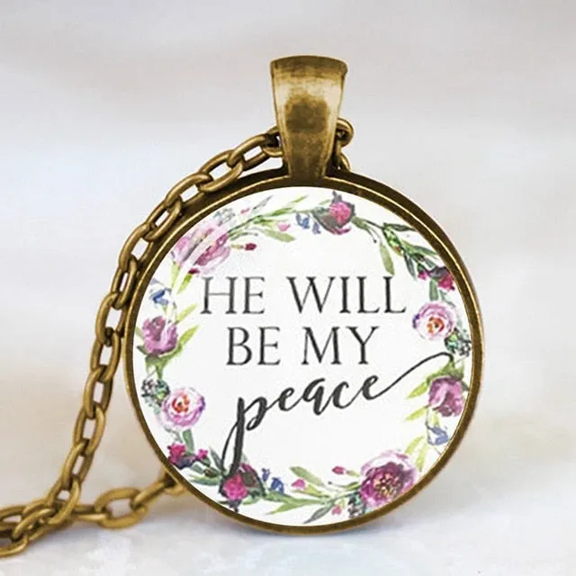 Antique Bronze Handmade Bible Verse Necklace Glass Dome Necklace Scripture Quote Jewelry Christian Party Mother Sister Gifts