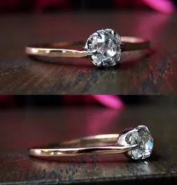 Antique Diamond Solitaire Engagement Ring, Old Mine 0.31ct