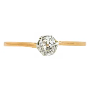 Antique Diamond Solitaire Engagement Ring, Old Mine 0.31ct
