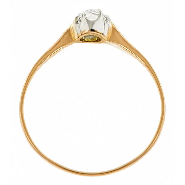 Antique Diamond Solitaire Engagement Ring, Old Mine 0.31ct
