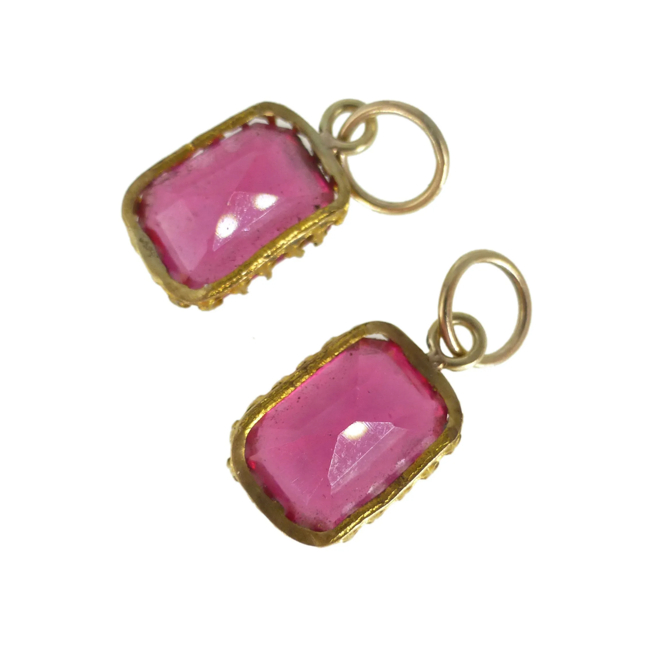 Antique Georgian Pink Paste Charms