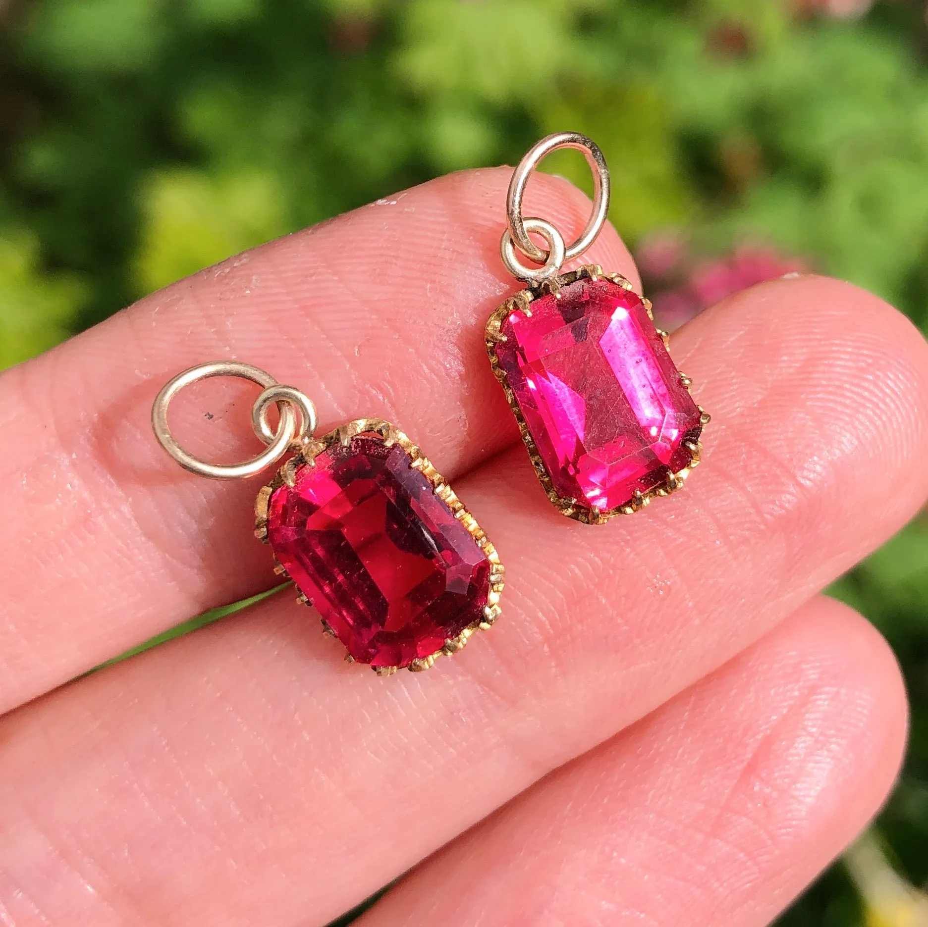 Antique Georgian Pink Paste Charms