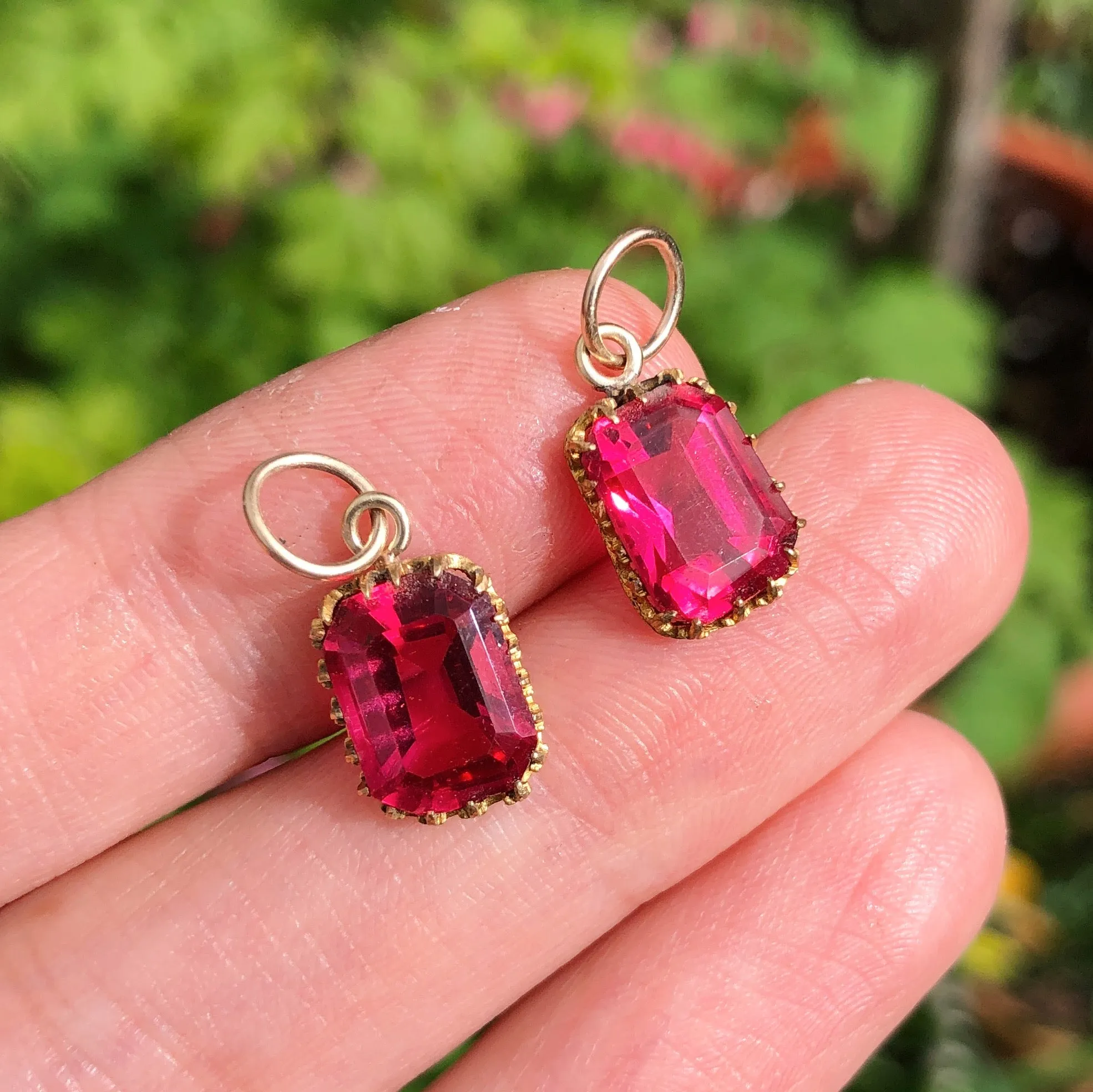 Antique Georgian Pink Paste Charms