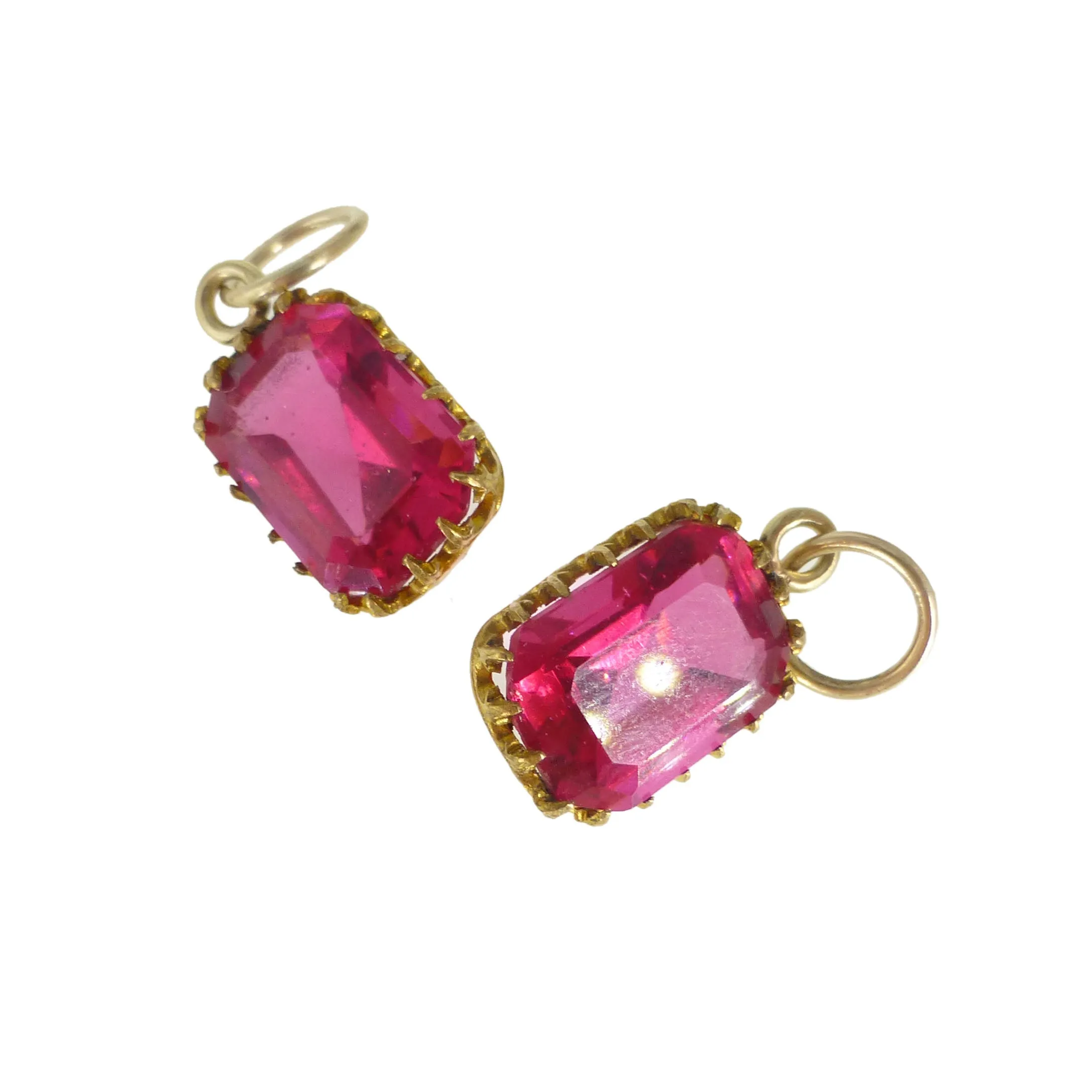 Antique Georgian Pink Paste Charms
