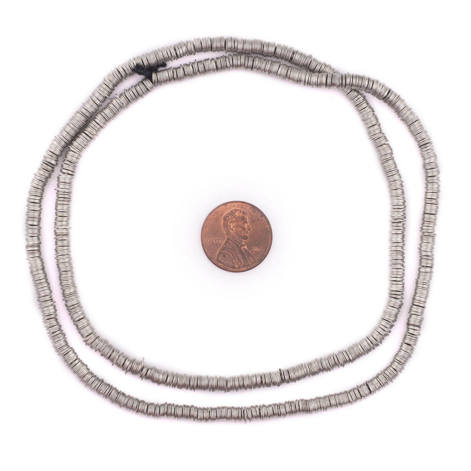 Antique Silver Flat Disk Heishi Beads (4mm)