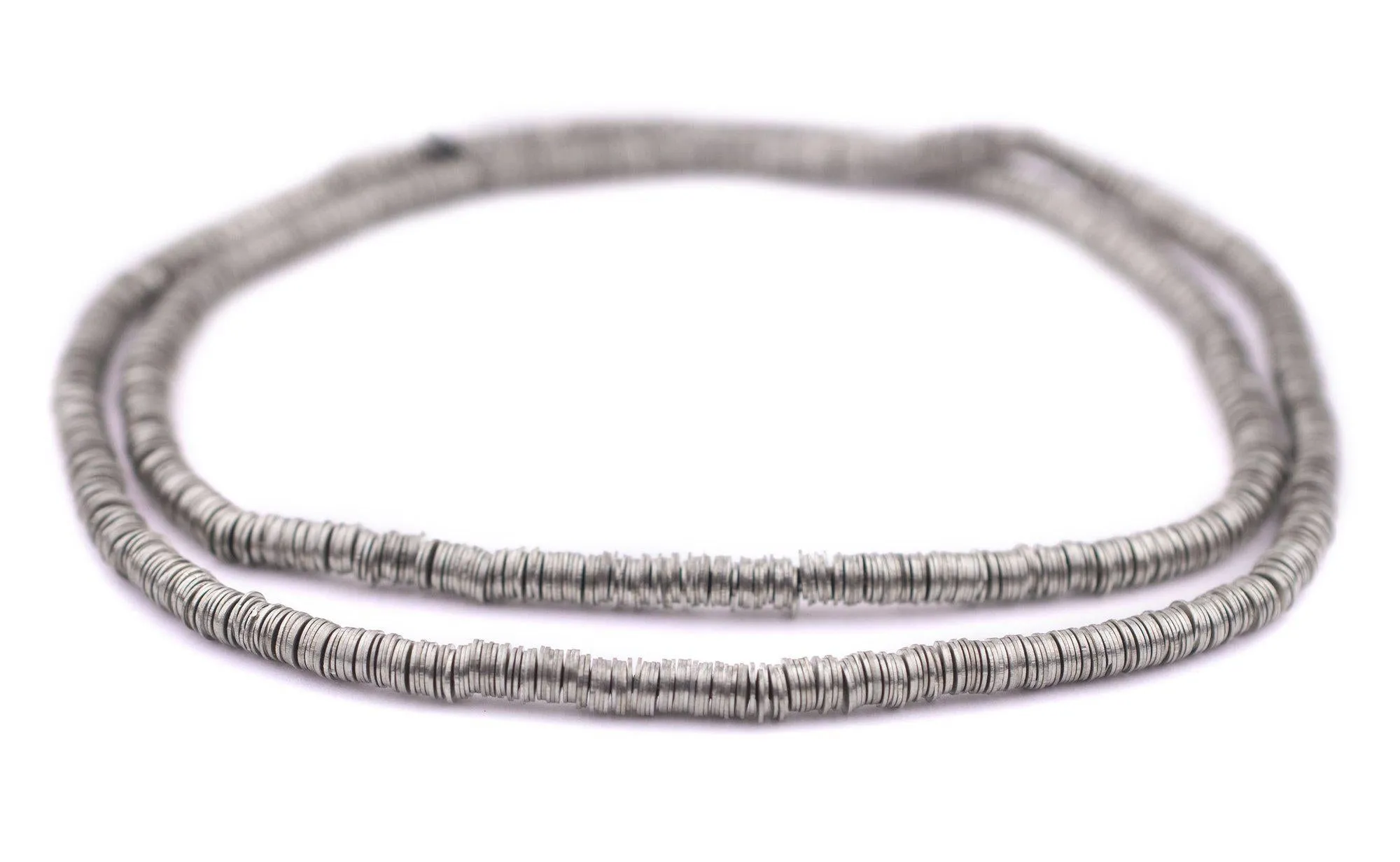 Antique Silver Flat Disk Heishi Beads (4mm)