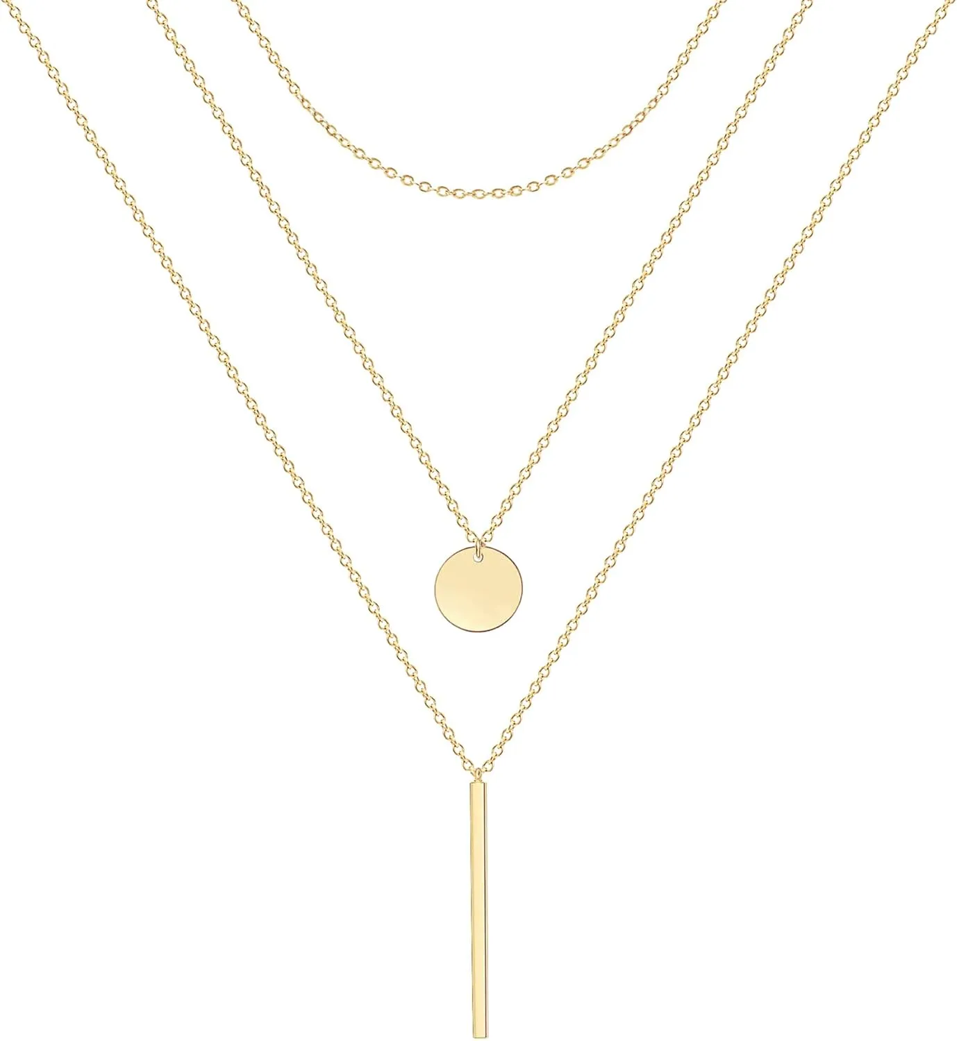 Ava Riley Necklace for Women, 14K Gold-Plated Dainty Choker, Silver Layered Necklaces for Women, Trendy Beach Jewelry