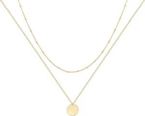 Ava Riley Necklace for Women, 14K Gold-Plated Dainty Choker, Silver Layered Necklaces for Women, Trendy Beach Jewelry