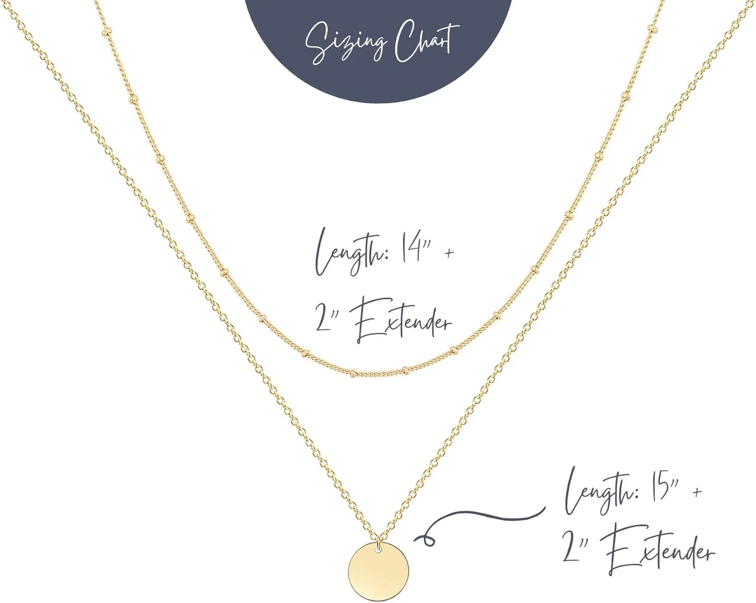Ava Riley Necklace for Women, 14K Gold-Plated Dainty Choker, Silver Layered Necklaces for Women, Trendy Beach Jewelry