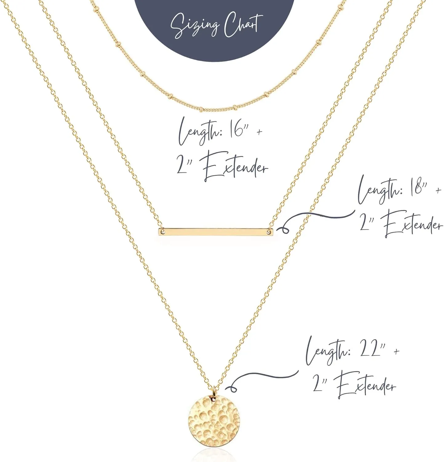 Ava Riley Necklace for Women, 14K Gold-Plated Dainty Choker, Silver Layered Necklaces for Women, Trendy Beach Jewelry