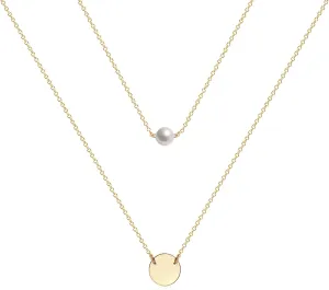 Ava Riley Necklace for Women, 14K Gold-Plated Dainty Choker, Silver Layered Necklaces for Women, Trendy Beach Jewelry