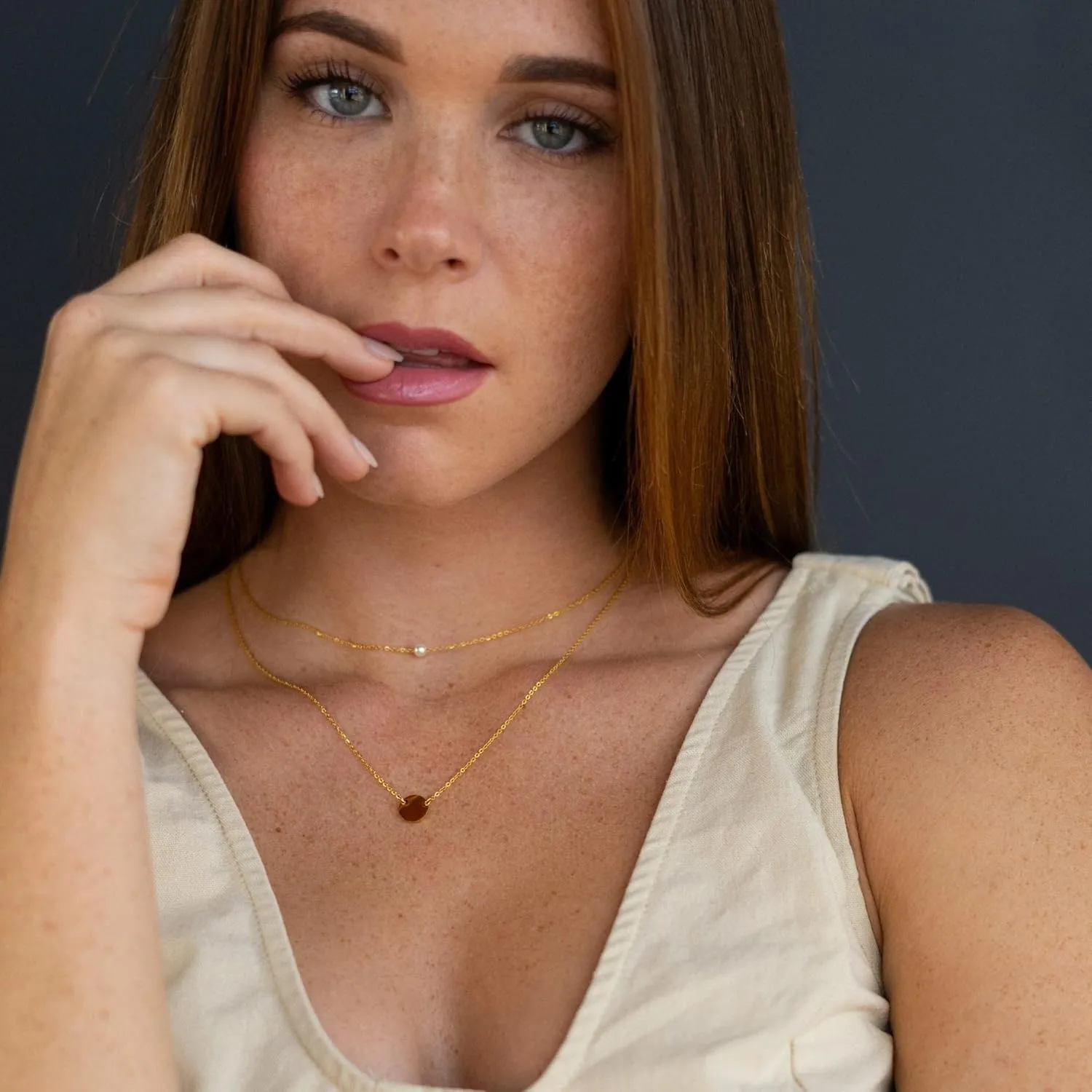 Ava Riley Necklace for Women, 14K Gold-Plated Dainty Choker, Silver Layered Necklaces for Women, Trendy Beach Jewelry