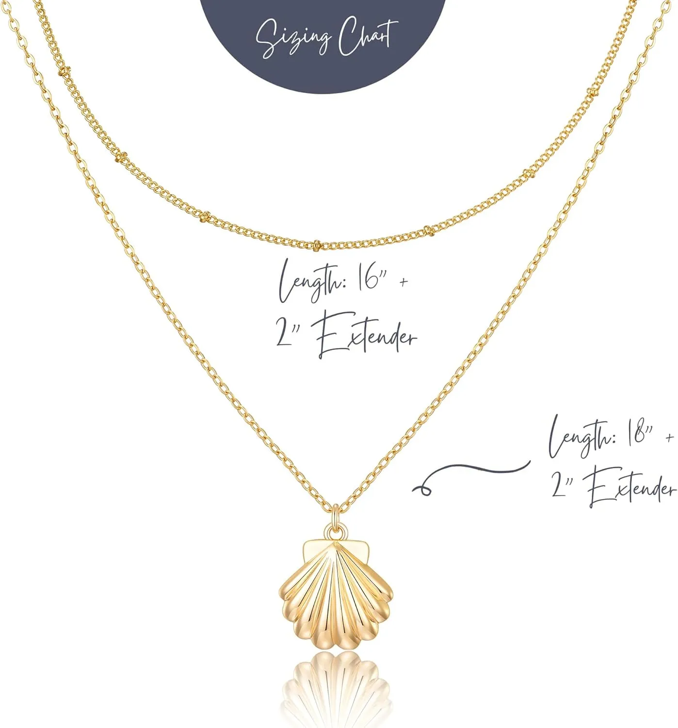 Ava Riley Necklace for Women, 14K Gold-Plated Dainty Choker, Silver Layered Necklaces for Women, Trendy Beach Jewelry