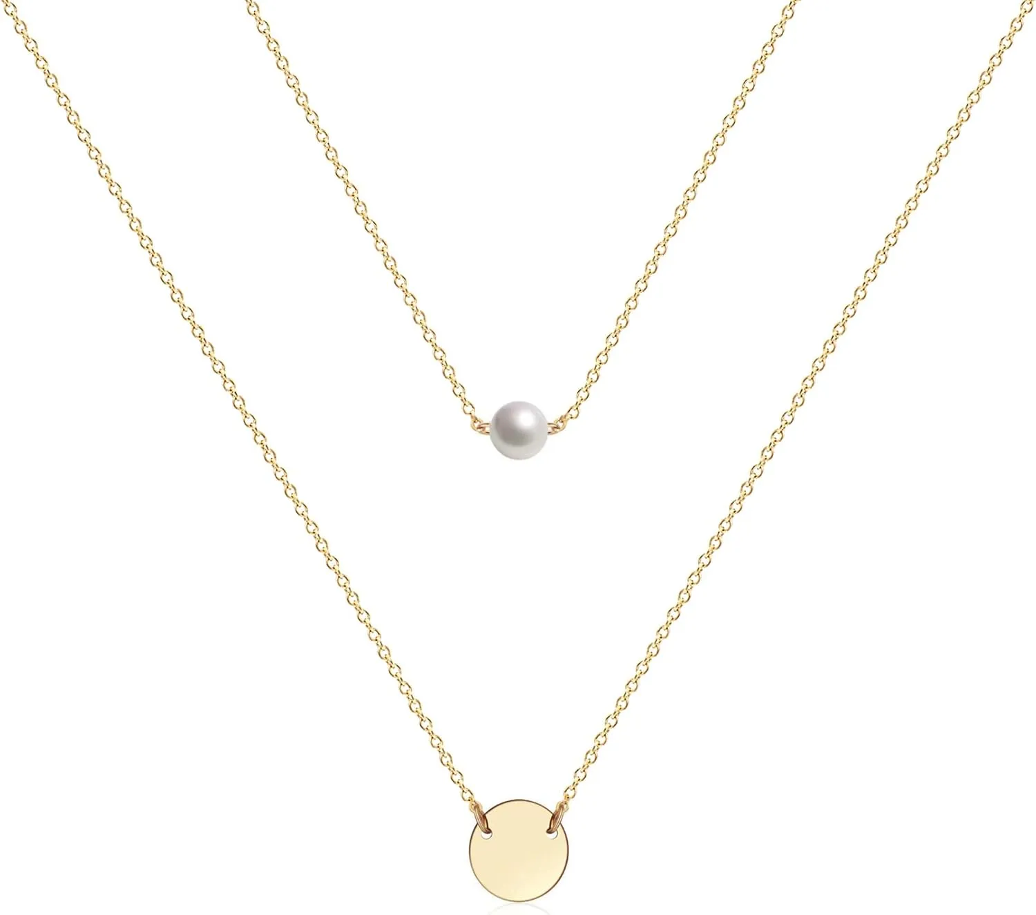 Ava Riley Necklace for Women, 14K Gold-Plated Dainty Choker, Silver Layered Necklaces for Women, Trendy Beach Jewelry