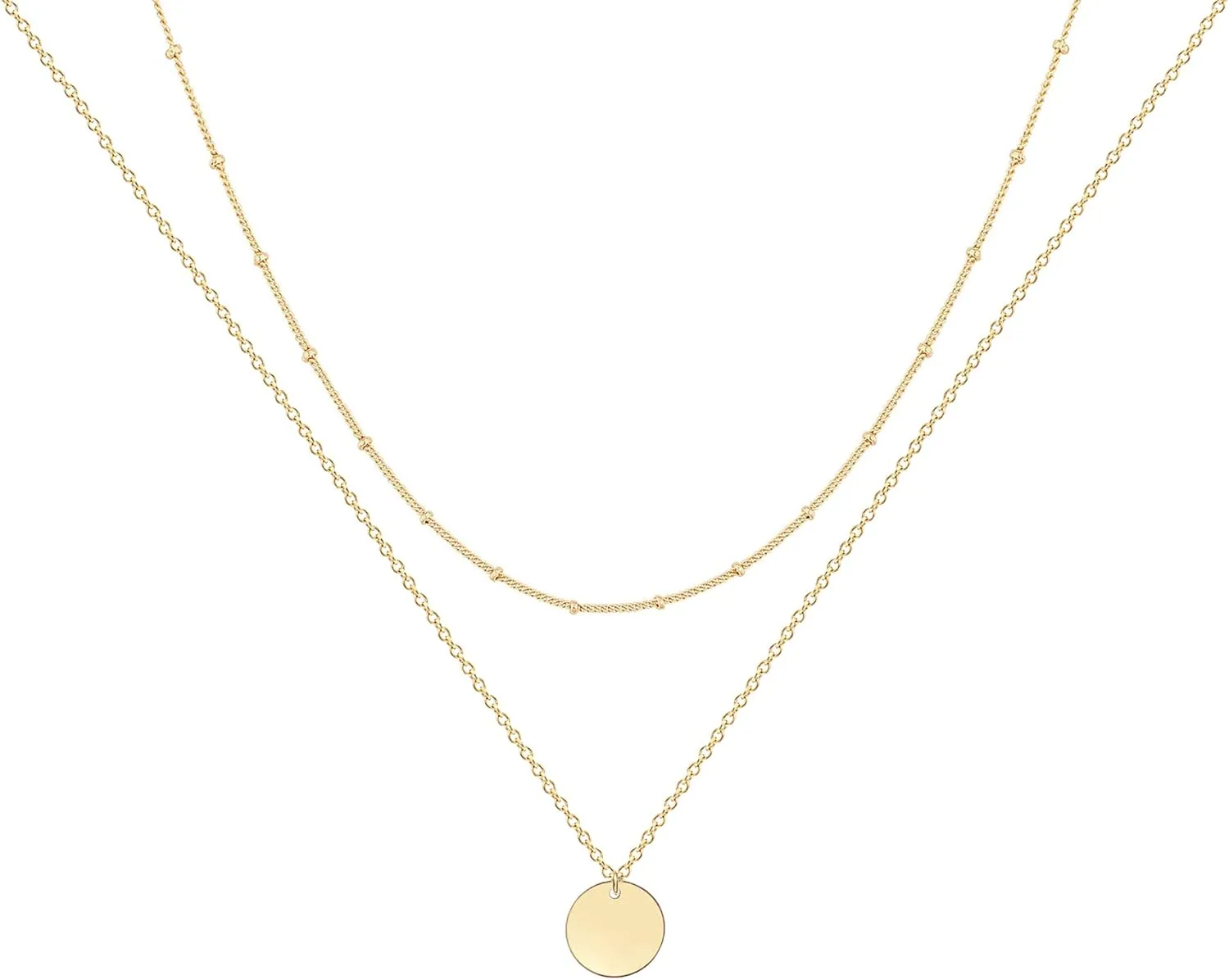 Ava Riley Necklace for Women, 14K Gold-Plated Dainty Choker, Silver Layered Necklaces for Women, Trendy Beach Jewelry