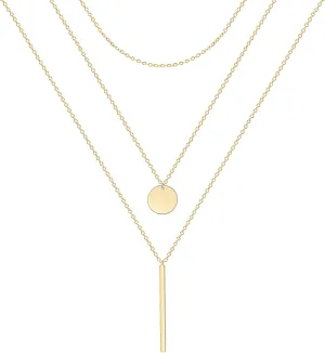 Ava Riley Necklace for Women, 14K Gold-Plated Dainty Choker, Silver Layered Necklaces for Women, Trendy Beach Jewelry