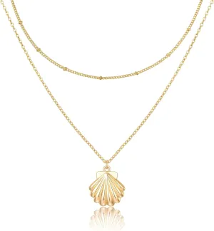 Ava Riley Necklace for Women, 14K Gold-Plated Dainty Choker, Silver Layered Necklaces for Women, Trendy Beach Jewelry