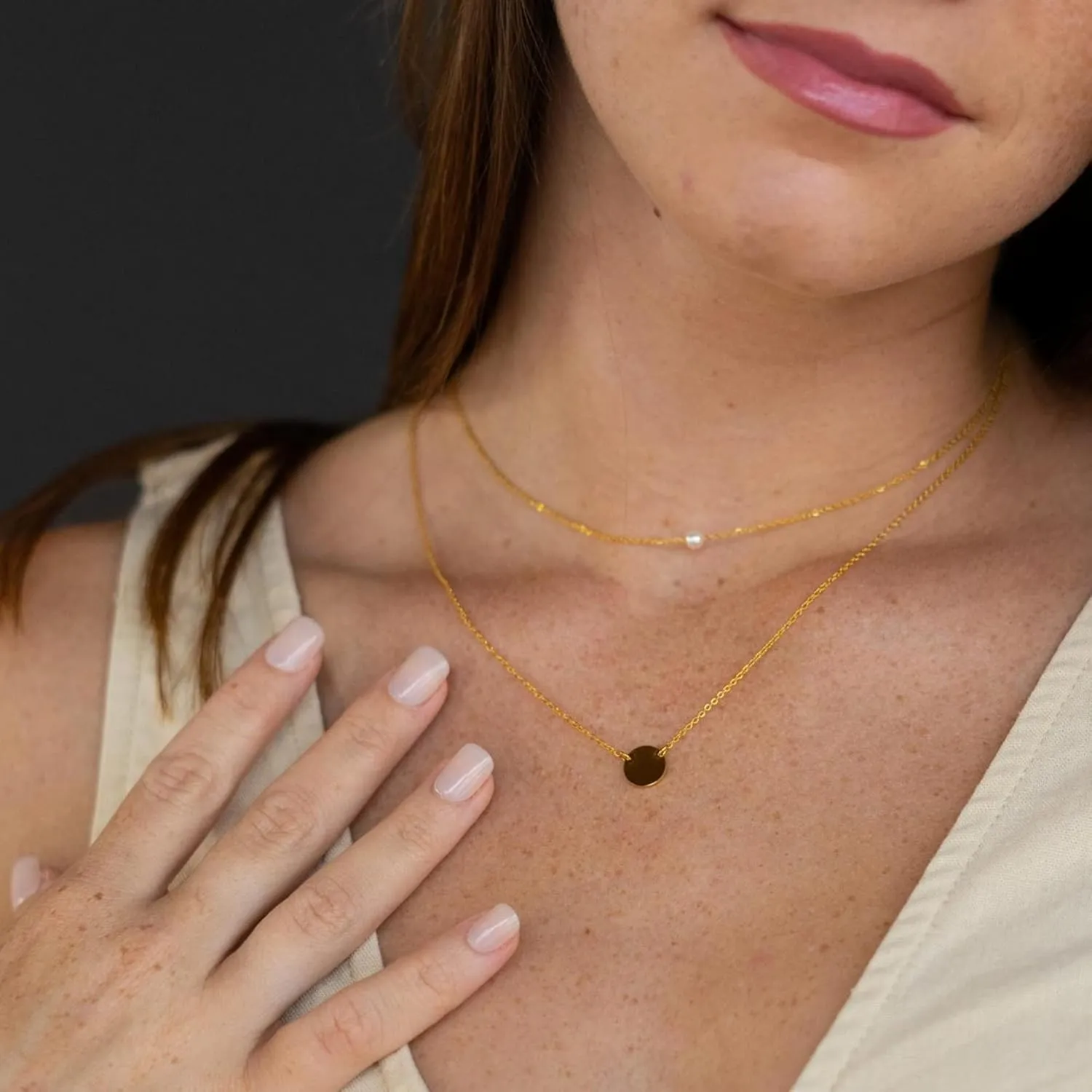 Ava Riley Necklace for Women, 14K Gold-Plated Dainty Choker, Silver Layered Necklaces for Women, Trendy Beach Jewelry