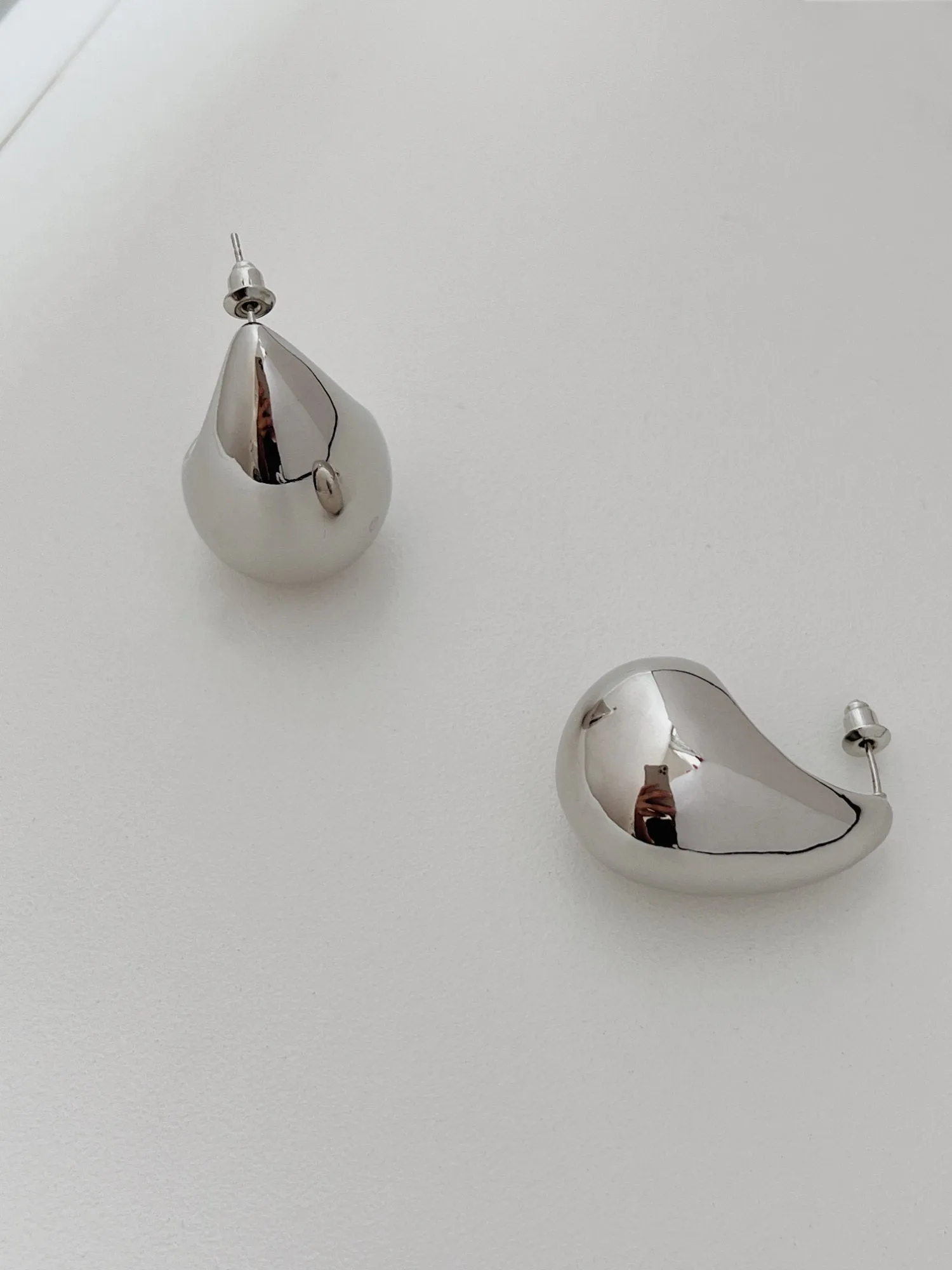 Aylen Gold Chunky Tear Drop Dome Stud Earrings