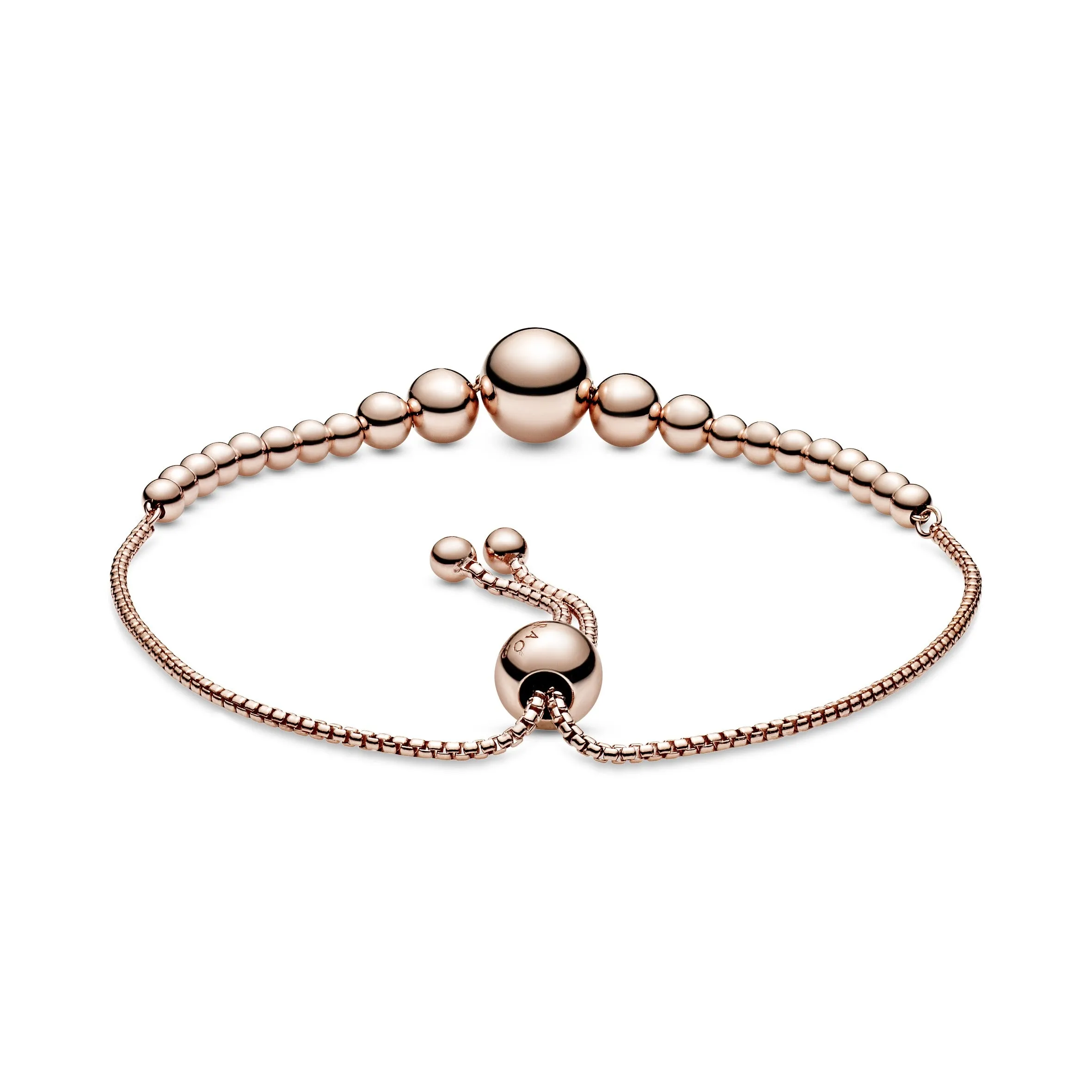 Beaded 14k Rose Gold-plated slider bracelet