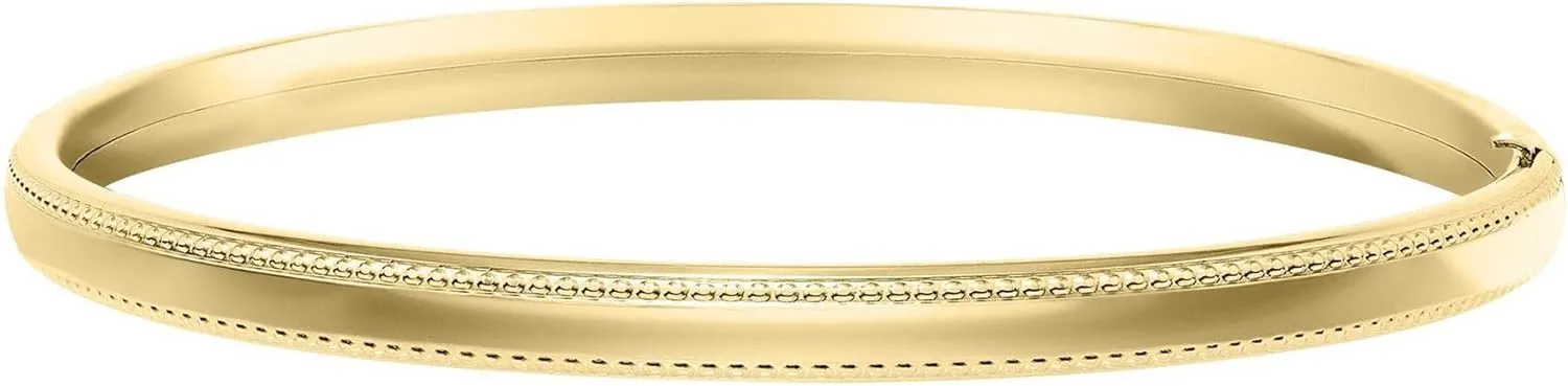 Beaded Edge Gold Filled Bangle Bracelet | 5mm