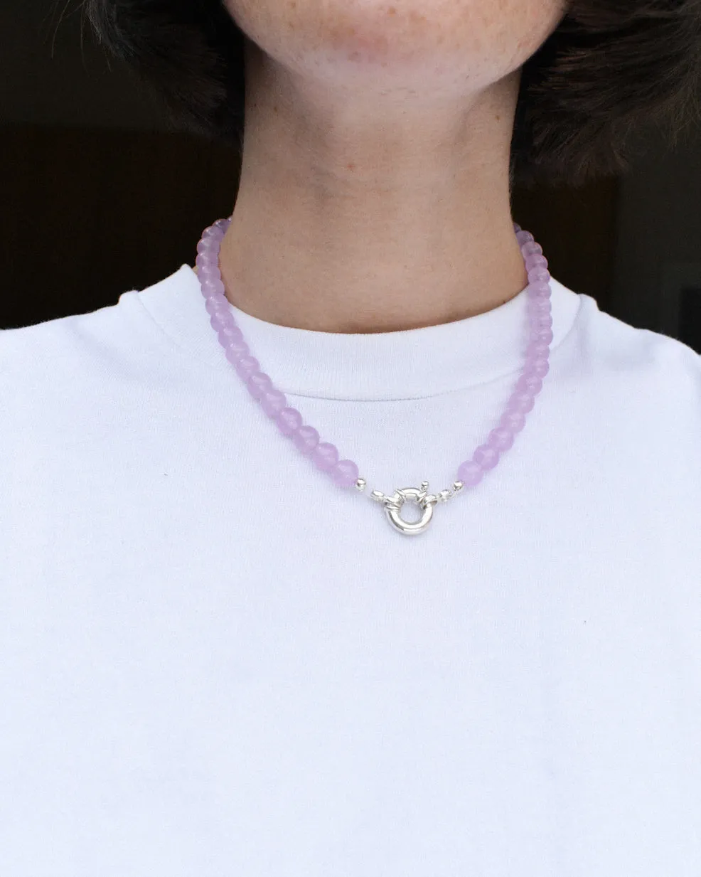 Beaded Necklace - Lilac Jade Stacker