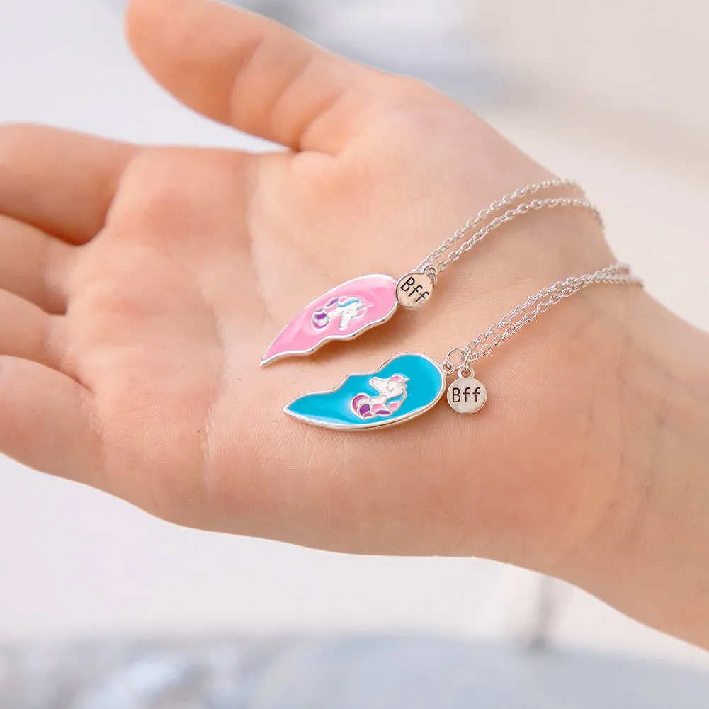 Best Friends Heart Unicorn Kids / Children's / Girls Pendant/Necklace Share - Sterling Silver