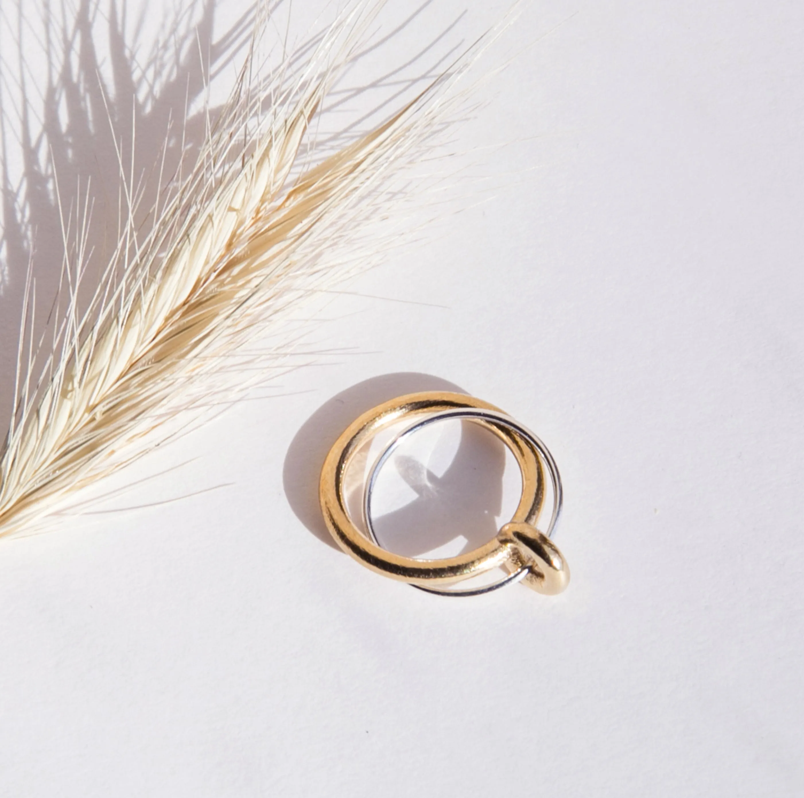 Binary Ring Silver and Brass