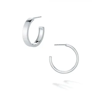 Birks Sterling Bold Square 20mm Hoops