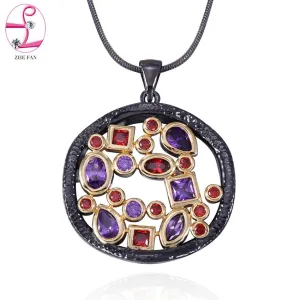 Black Gold Color Pendant Necklace