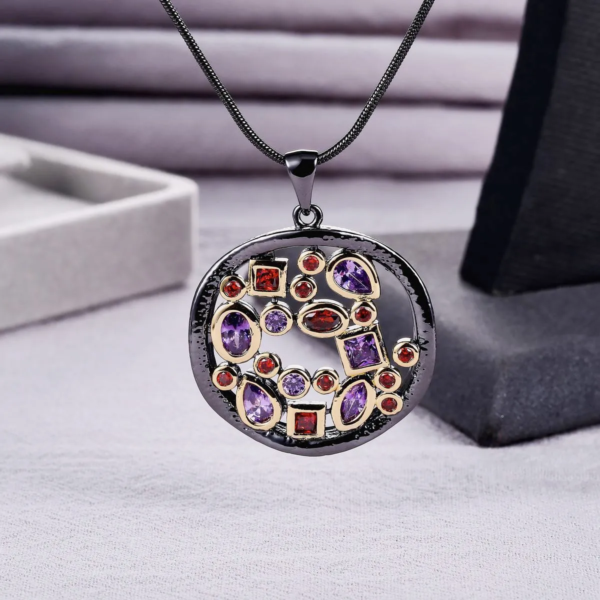 Black Gold Color Pendant Necklace