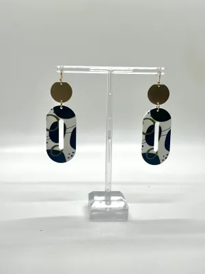 Black Pattern Hook Earring