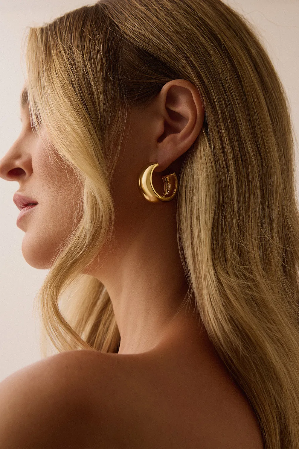 Bling Bar Cialda Hoops Plain Gold