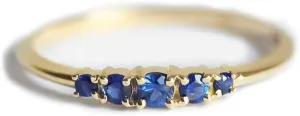 Blue Sapphire Ring, 14k Gold Premium Plated Ring, Sapphire Womens Ring, Gemstone Ring for Women's Gift for Her Sapphire Satcking Ring