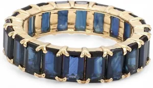 Blue Sapphire ring - Sapphire band ring - Sapphire Full Eternity Wedding Band - Eternity ring - Birthday Rings - Stacking Sapphire ring