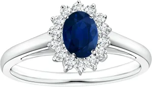 Blue Sapphire Wedding Band Wedding Rings for Women 925 Sterling Silver Rings with 18K White Gold Plated Stackable Engagement Ring Anniversary Band | Graduation Gift