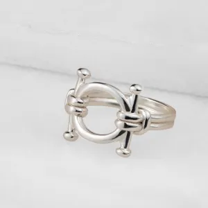 Bocara - Elegant "Hitch Knot" Design and Sterling Silver Horse Bit Ring