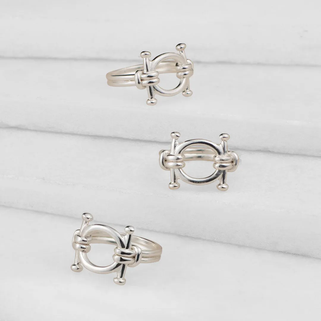 Bocara - Elegant "Hitch Knot" Design and Sterling Silver Horse Bit Ring
