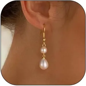 Boho Baroque Pearl Dangle Earrings - Elegant Wedding & Statement Studs for Guest Dresses Accessories