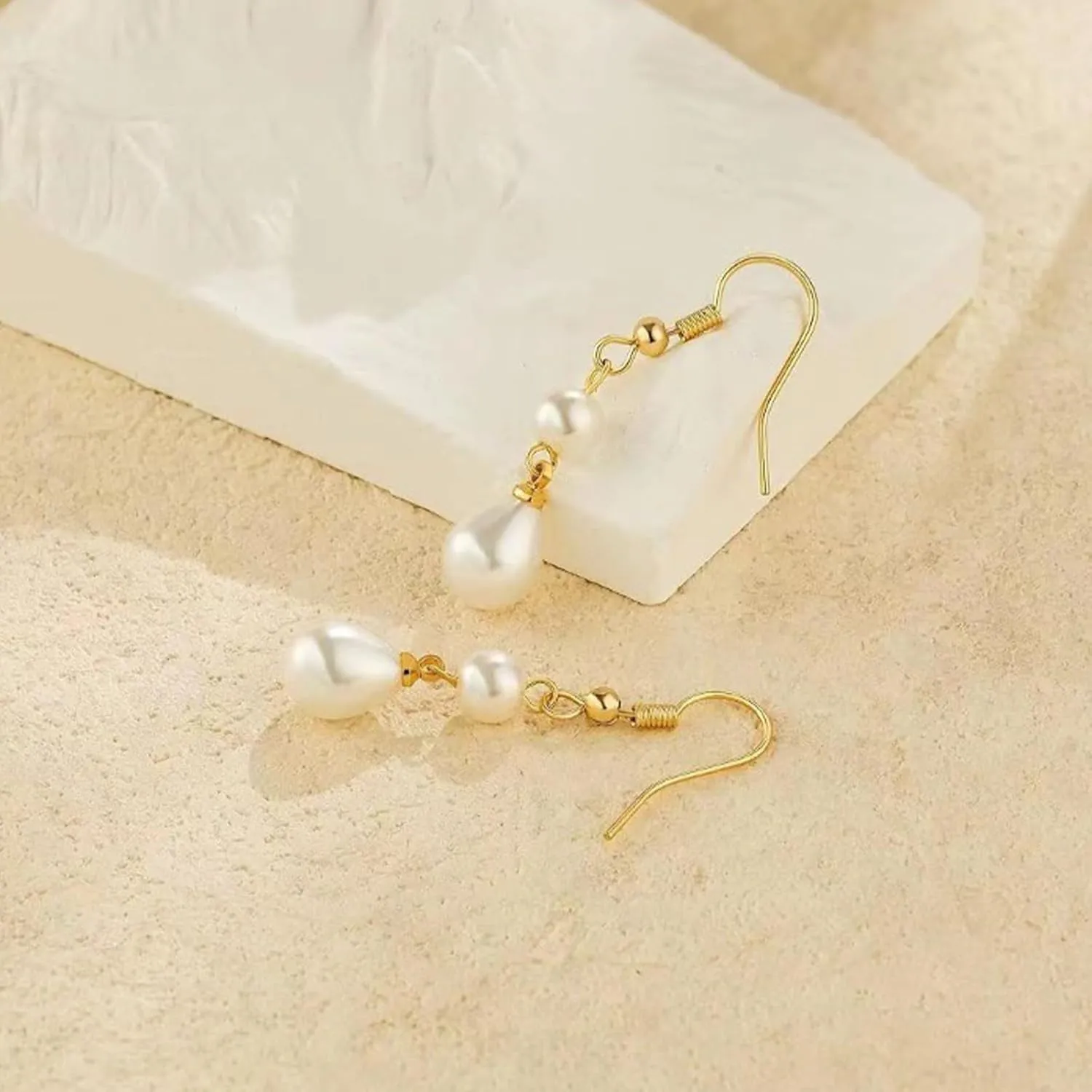 Boho Baroque Pearl Dangle Earrings - Elegant Wedding & Statement Studs for Guest Dresses Accessories