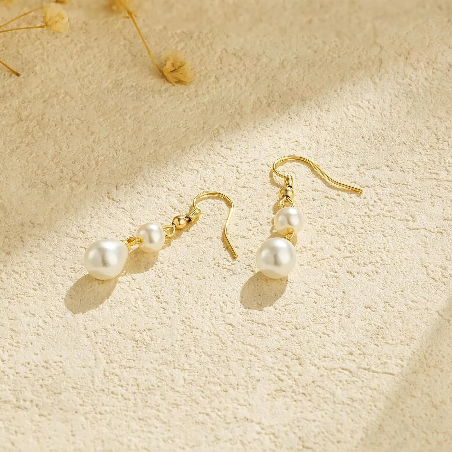 Boho Baroque Pearl Dangle Earrings - Elegant Wedding & Statement Studs for Guest Dresses Accessories