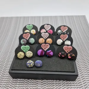 Bold and bright button stud earrings.
