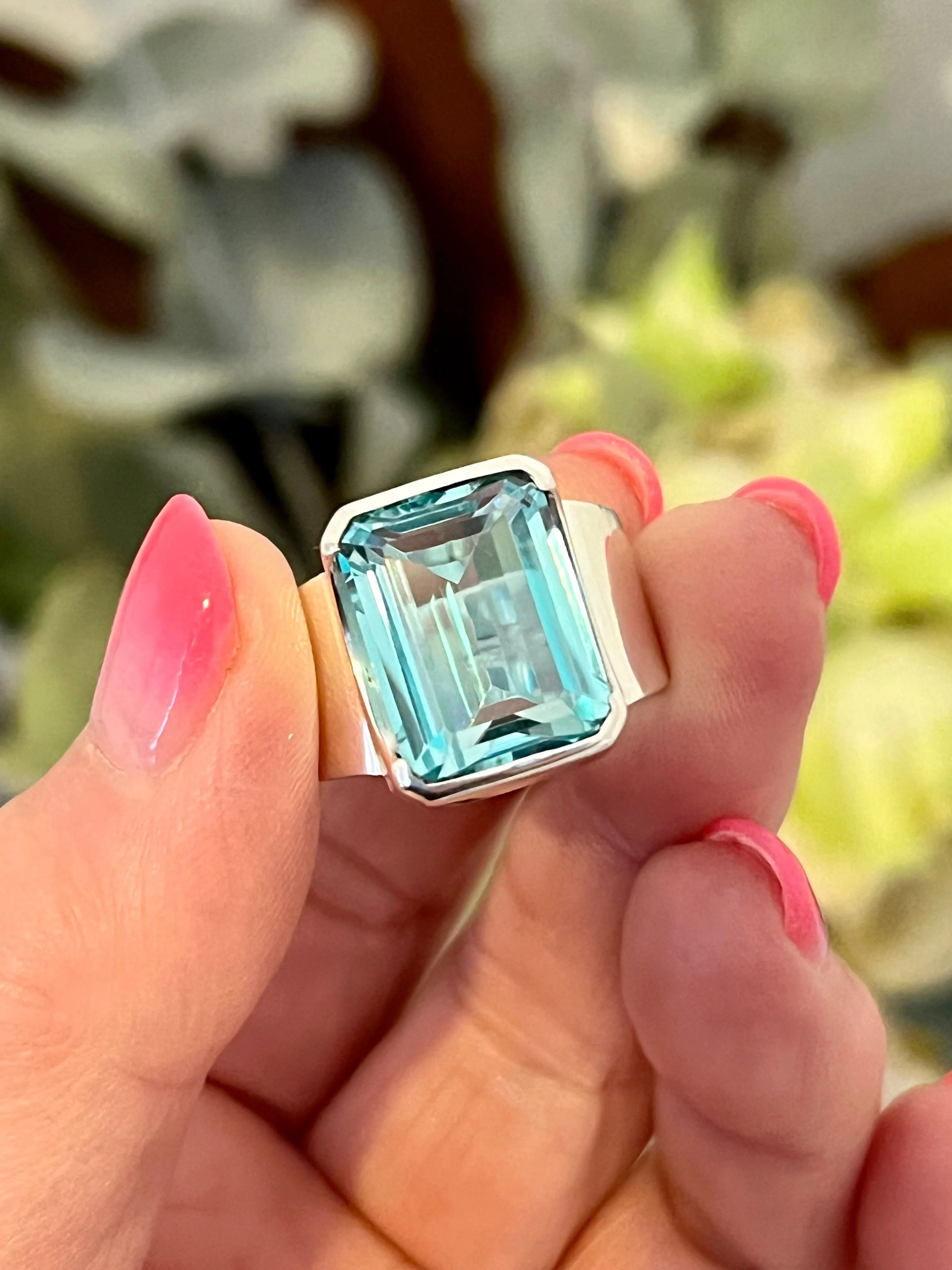Bold Aquamarine Ring