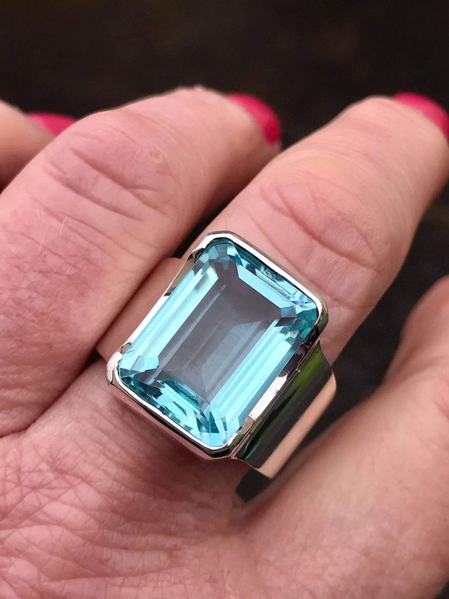 Bold Aquamarine Ring