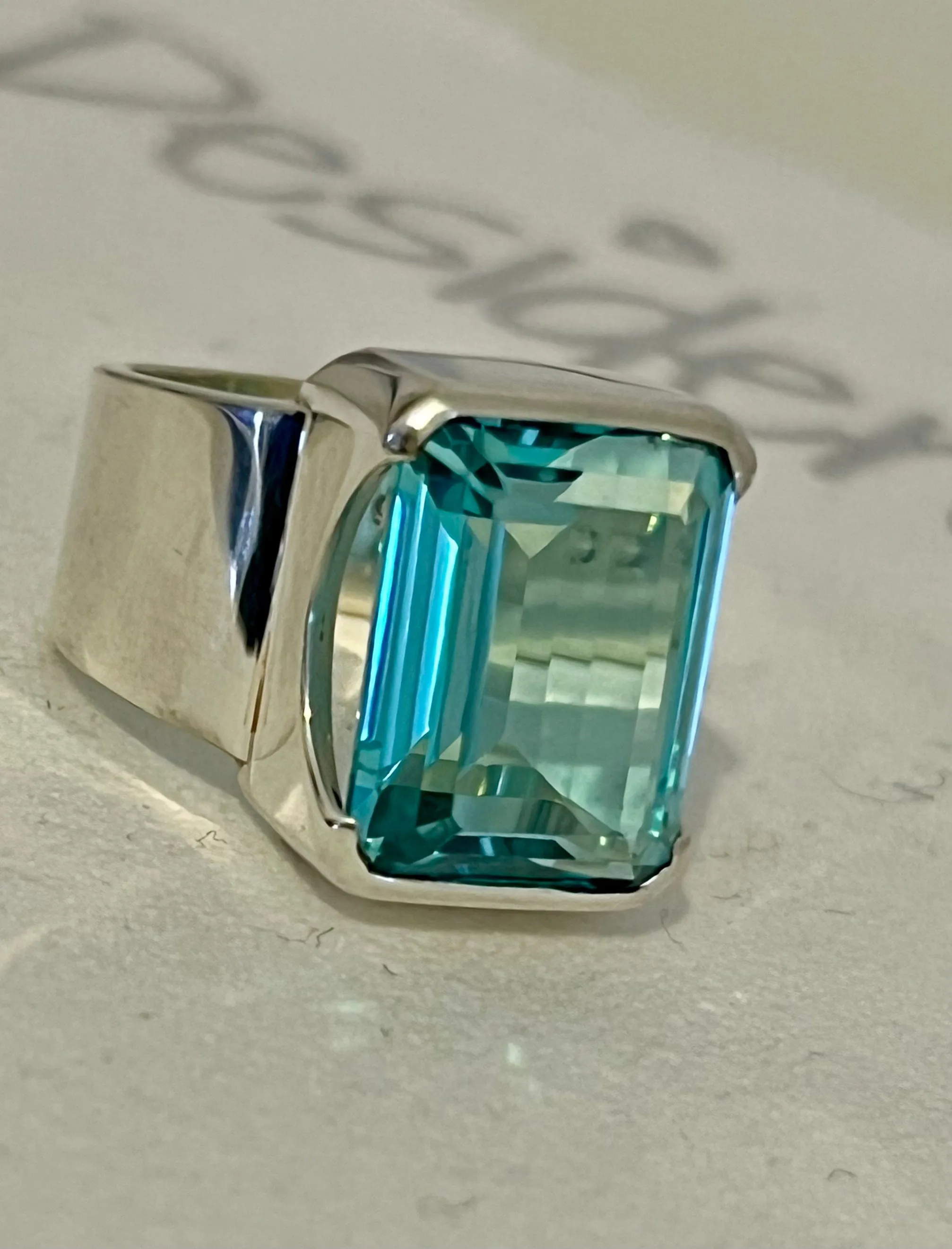 Bold Aquamarine Ring