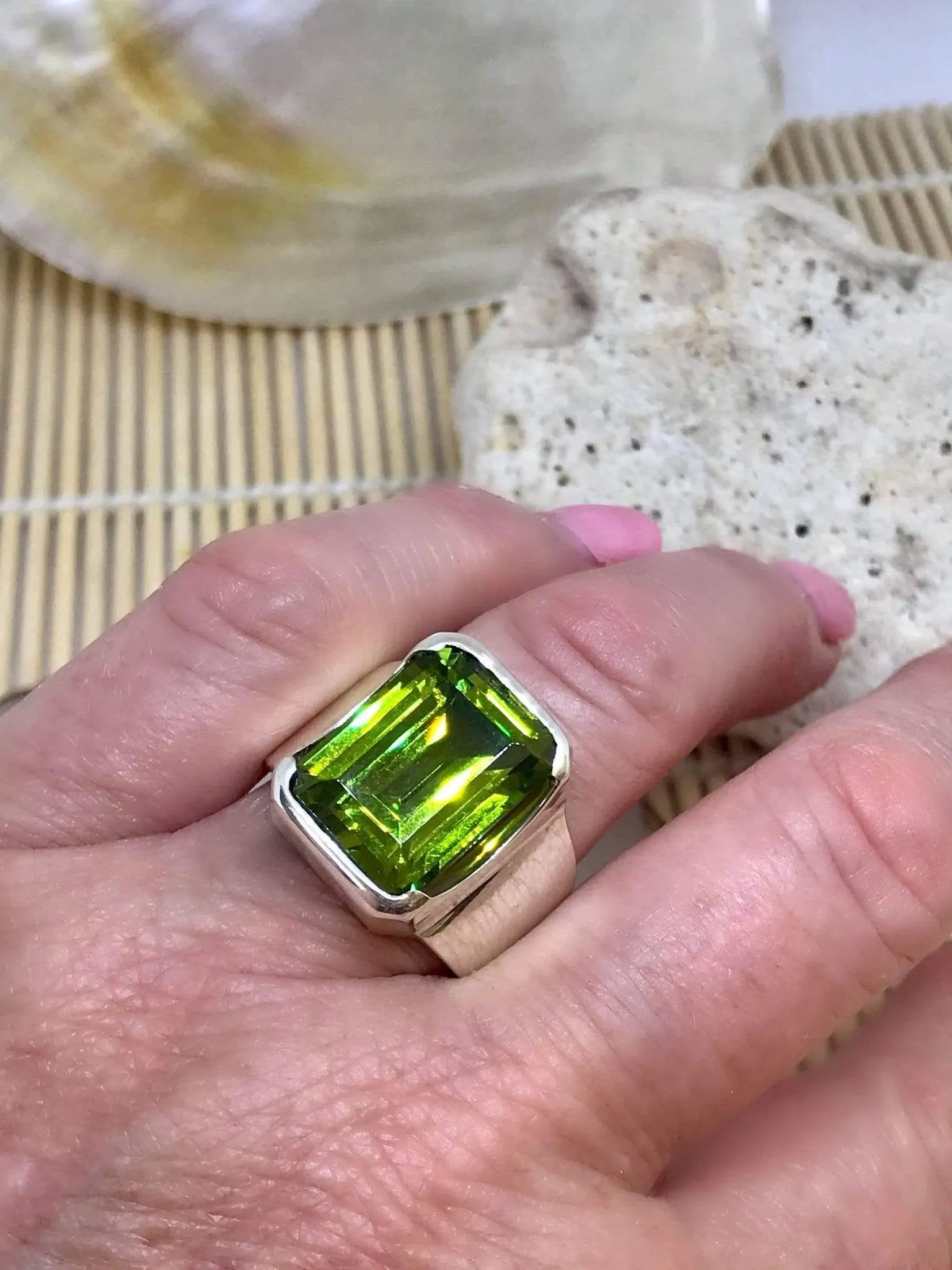 Bold Peridot Ring