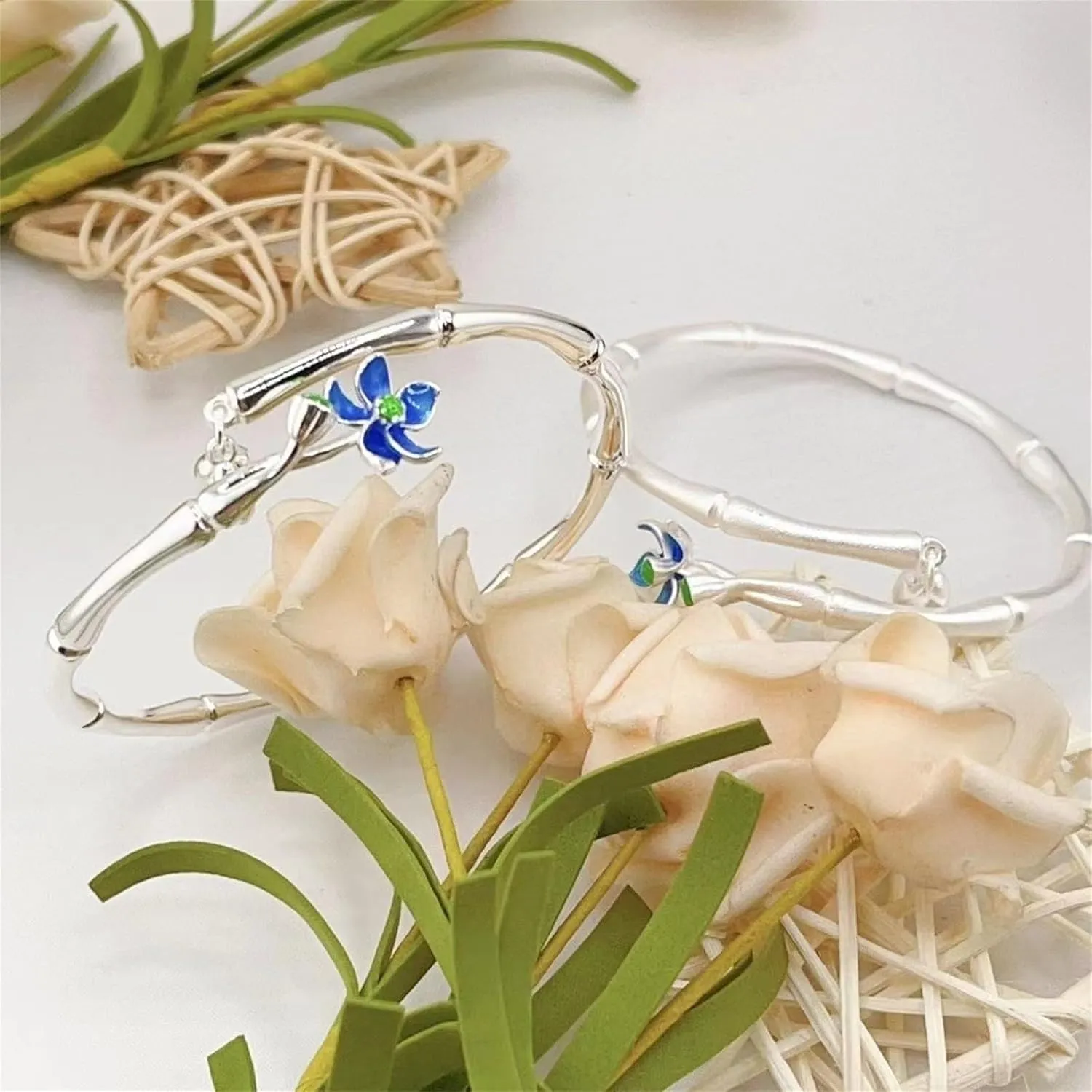 Bracelets for Women, Elegant Women's Sliver Bangle Bracelet Adjustable, Sterling Silver Cuff Friendship Bracelet Kit, Simple Carved Open Bangles Cuff Fashion Womens Jewelry Valentines Day Gifts